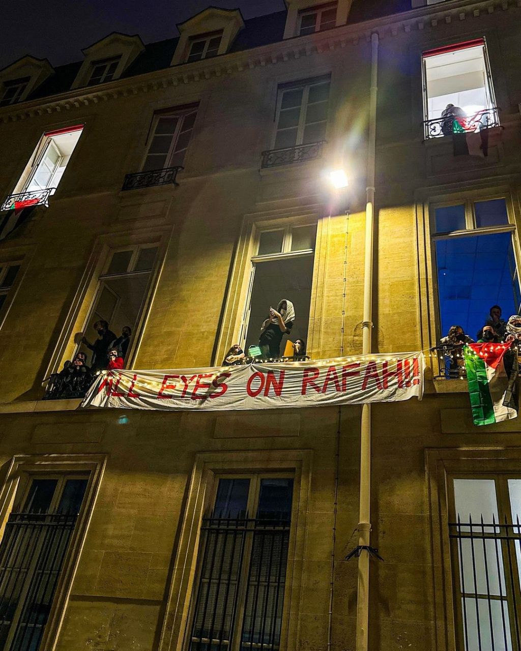 Paris Political Sciences Students Protest Israeli Rafah Operations
