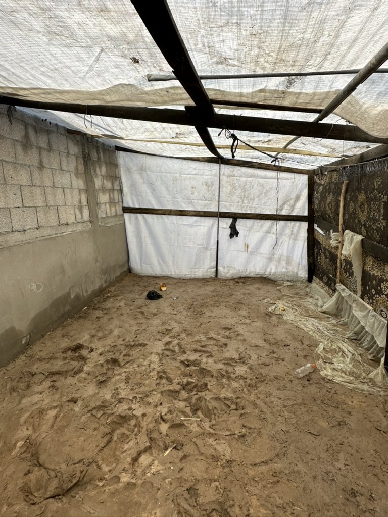 Abandoned tent after flooding in Gaza