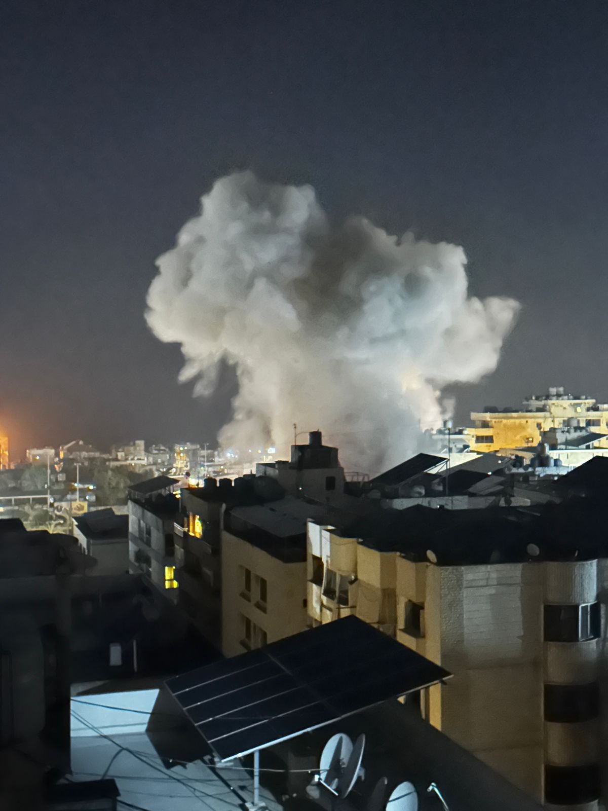 Israel drops bombs on residential buildings in Beirut at night