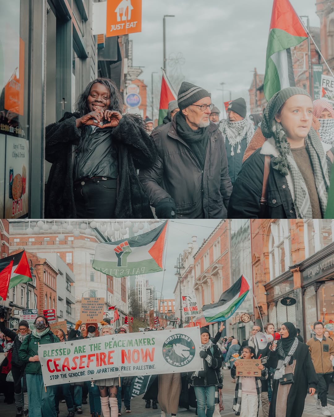 Pro-Palestine activists rally in Leeds demanding Gaza ceasefire