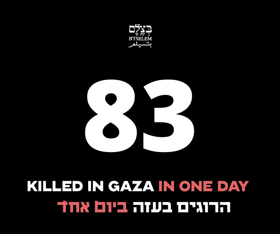 Israeli military kills 83 in Gaza including aid-seekers