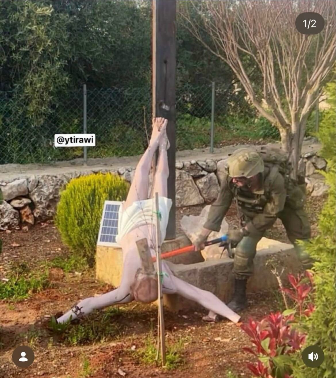 Israeli Soldier Destroys Jesus Christ Statue in Lebanon