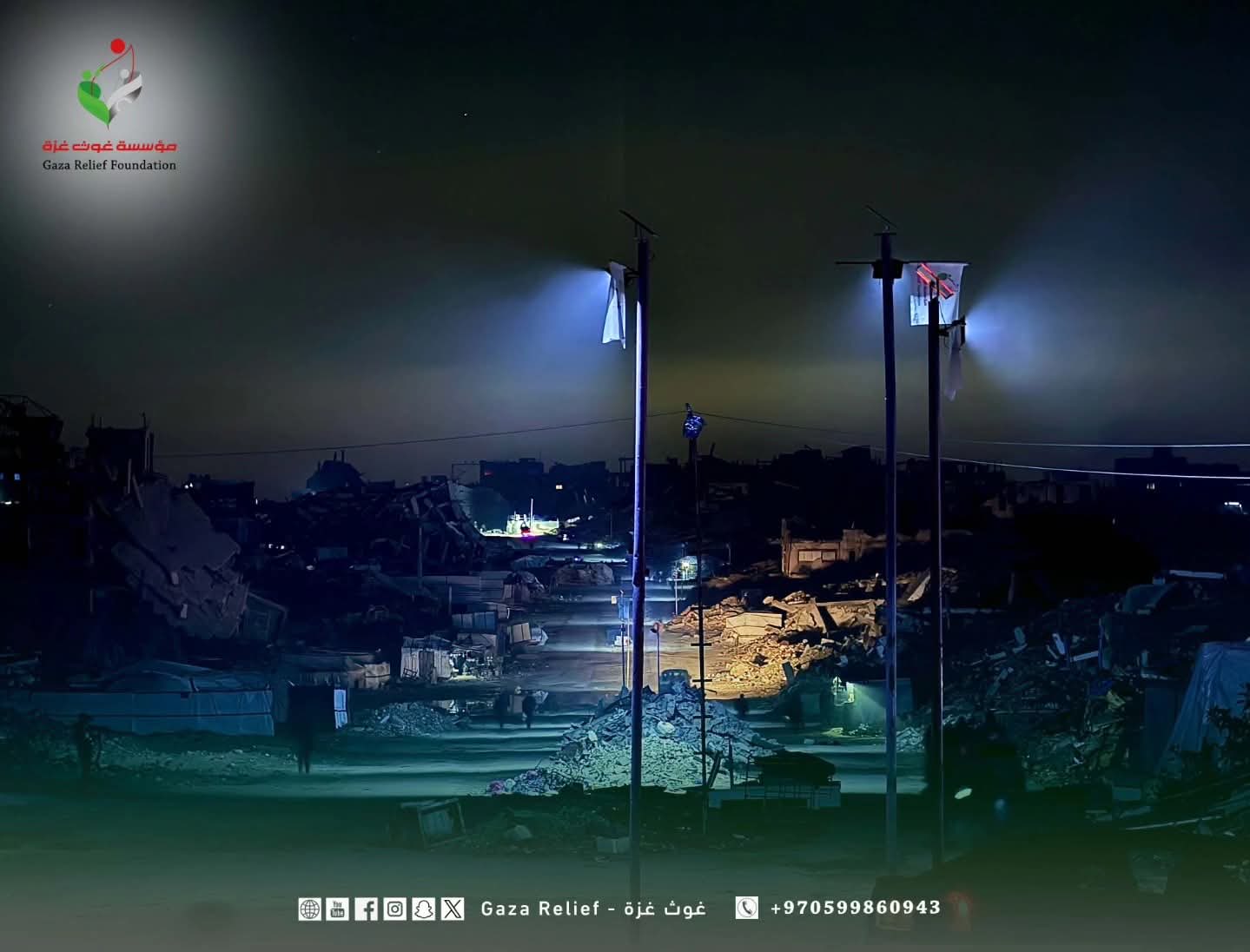 Gaza Resurrection: Displaced People Illuminate Streets in Jabalia