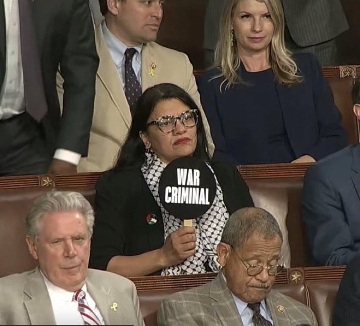 Rashida Tlaib Protests Netanyahu Speech Accusing Him Genocide