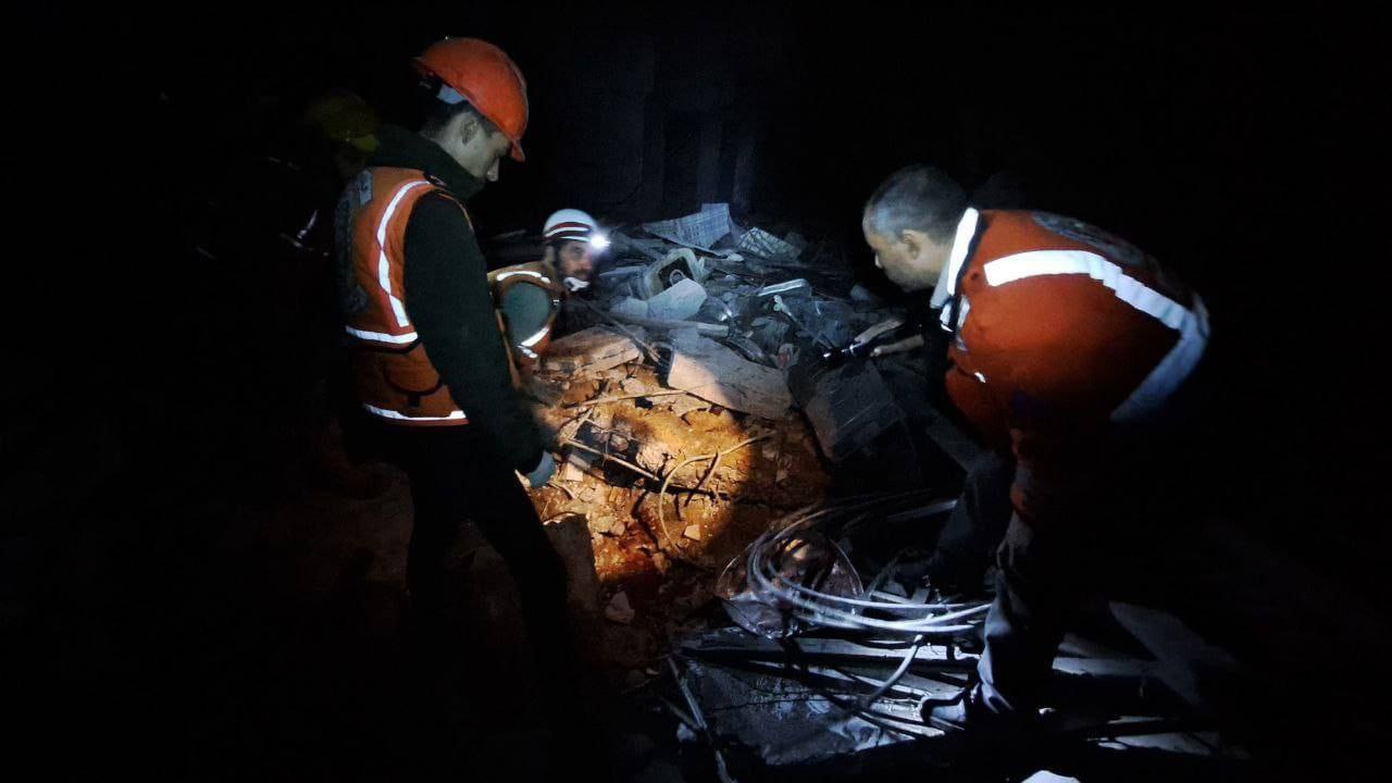 Search and rescue operation after Israeli airstrike in Jabaliya