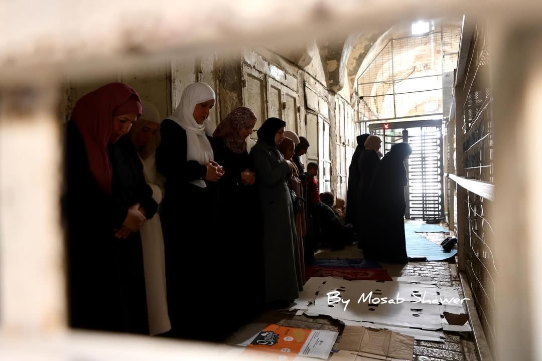 Worshippers barred from Ibrahimi Mosque pray at checkpoint in Hebron