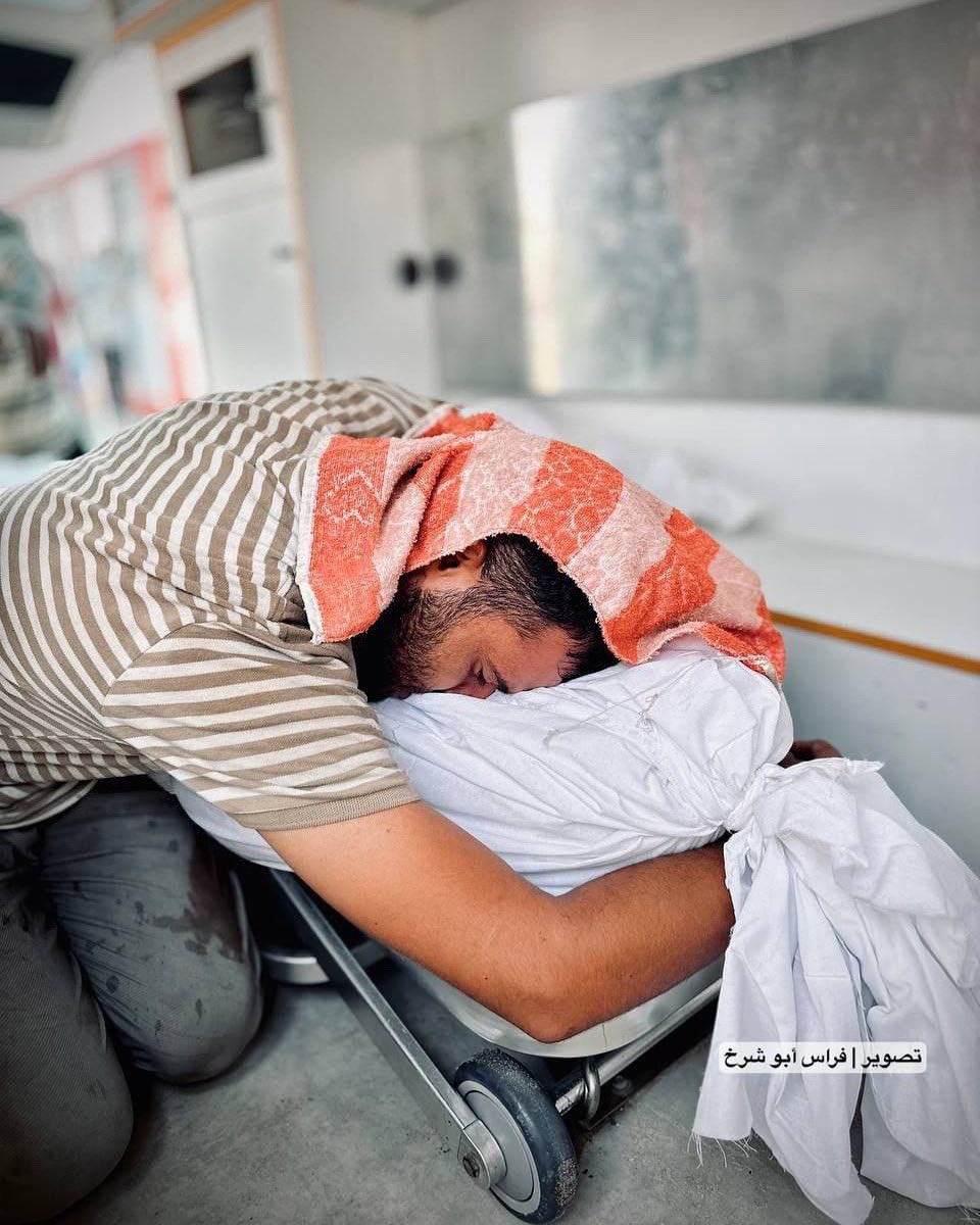 Palestinian Man Grieves Mother Killed in Israeli Strike Mawasi