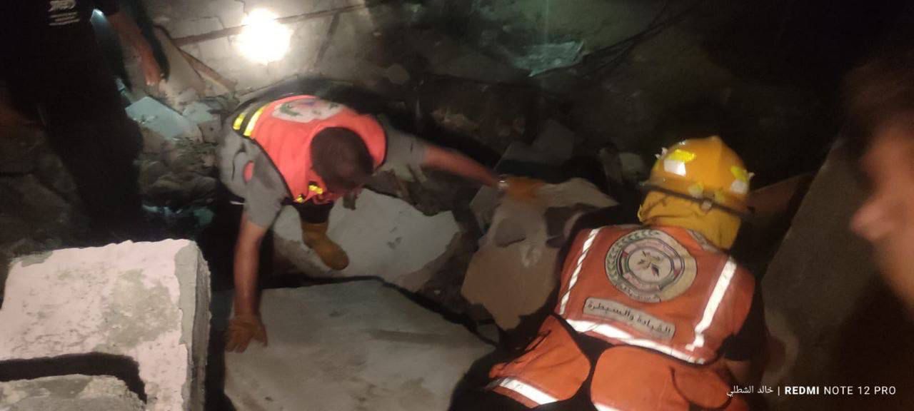Civil Defence Operations in Nuseirat Camp Following Israeli Strike