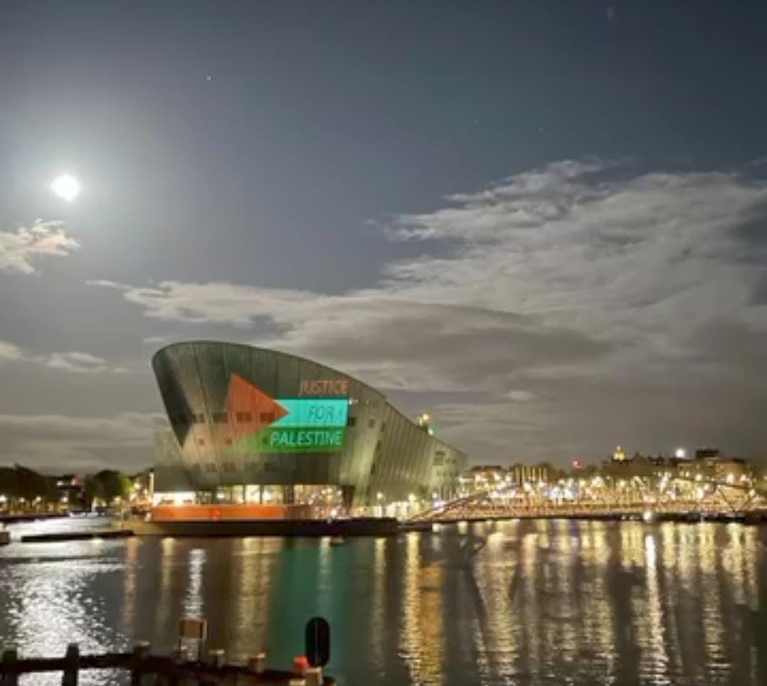 Pro-Palestine activists protest settlement profiteering in Amsterdam