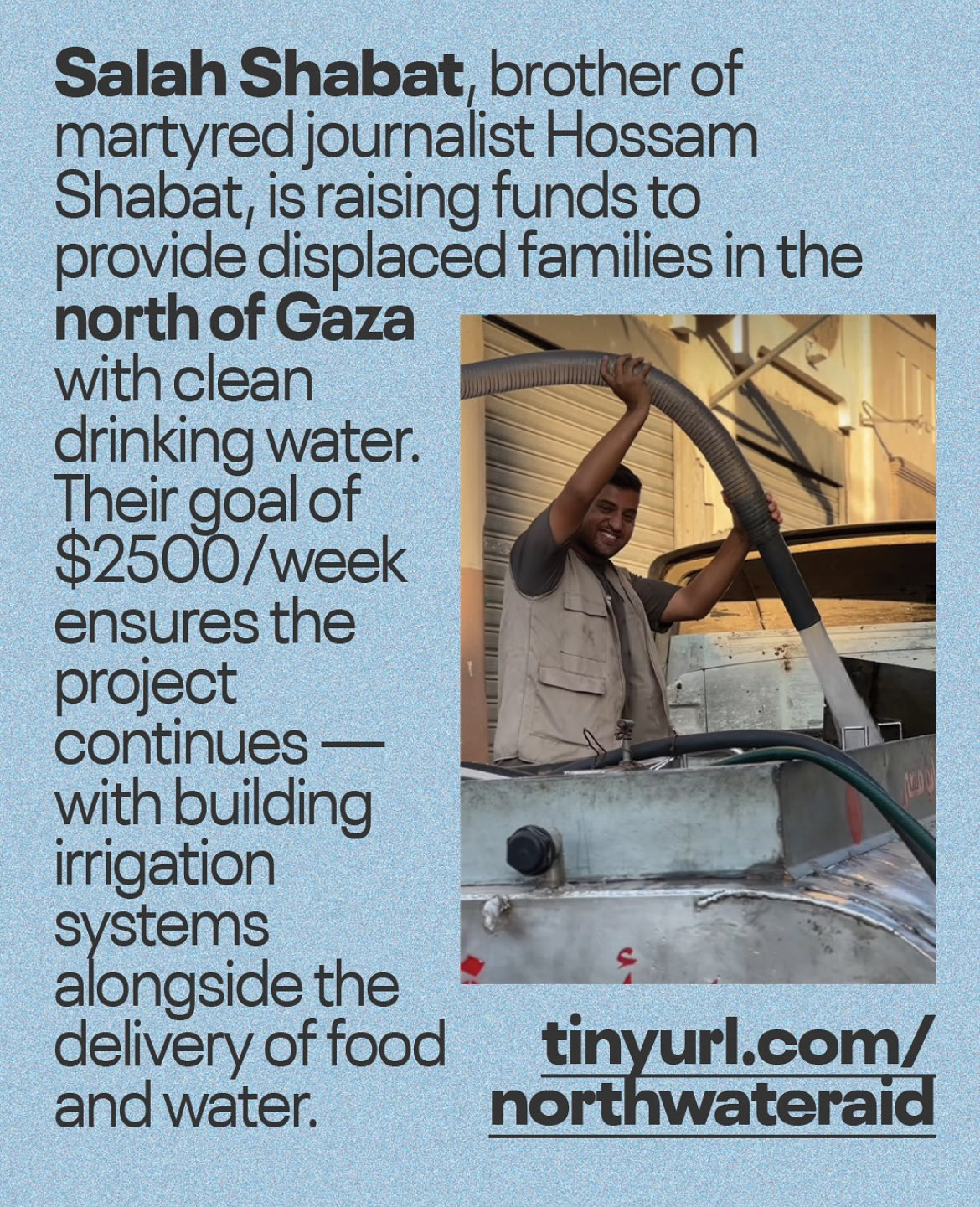 Delivering Water Aid to Besieged Families in Northern Gaza