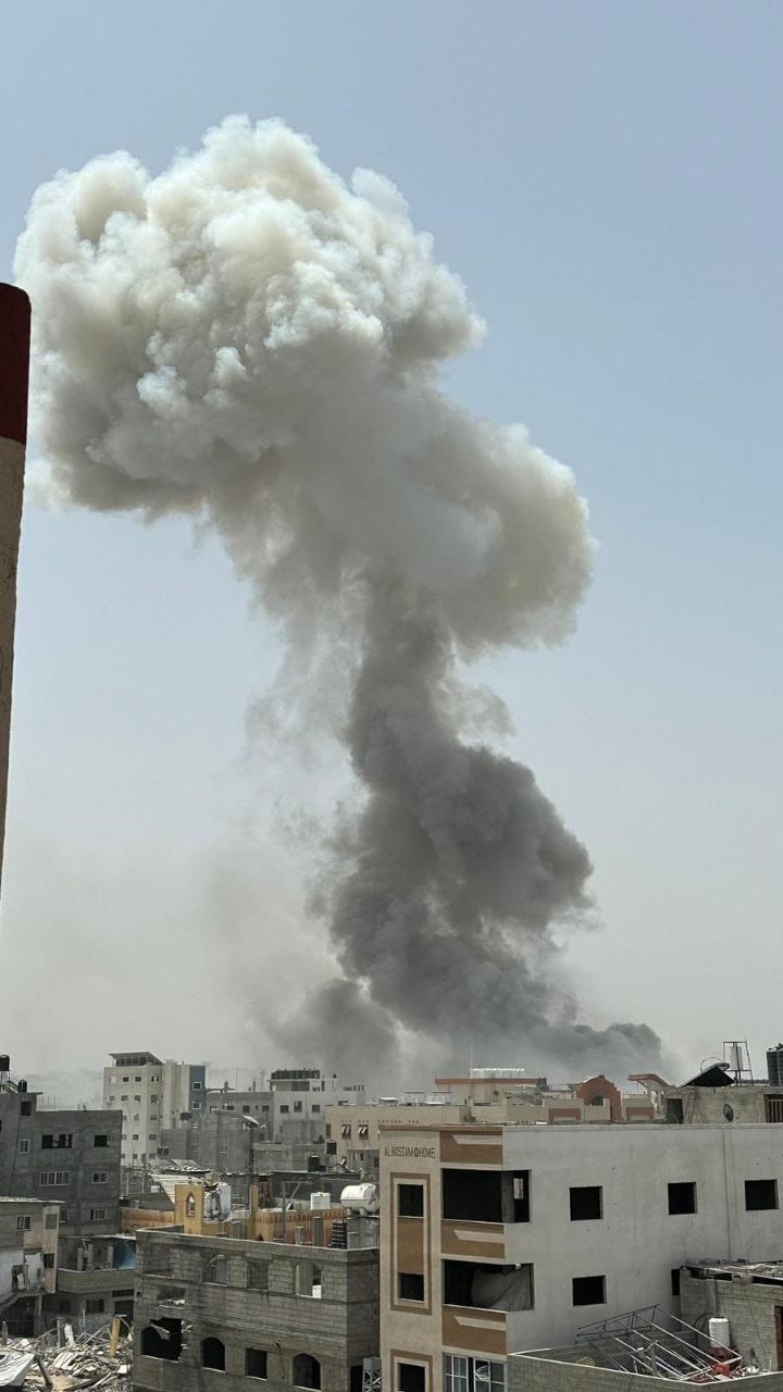 Israeli airstrike near hospital in Gaza refugee camp