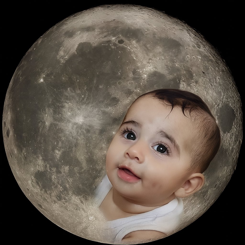 Daughter Layan and the light from the moon in Gaza