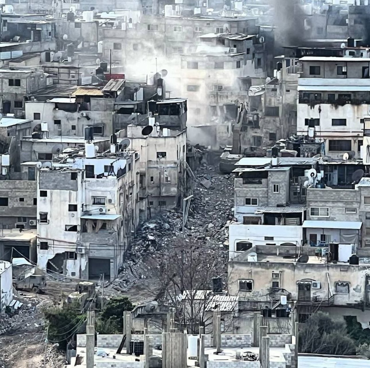 Destruction in Tulkarm refugee camp during Israeli operations