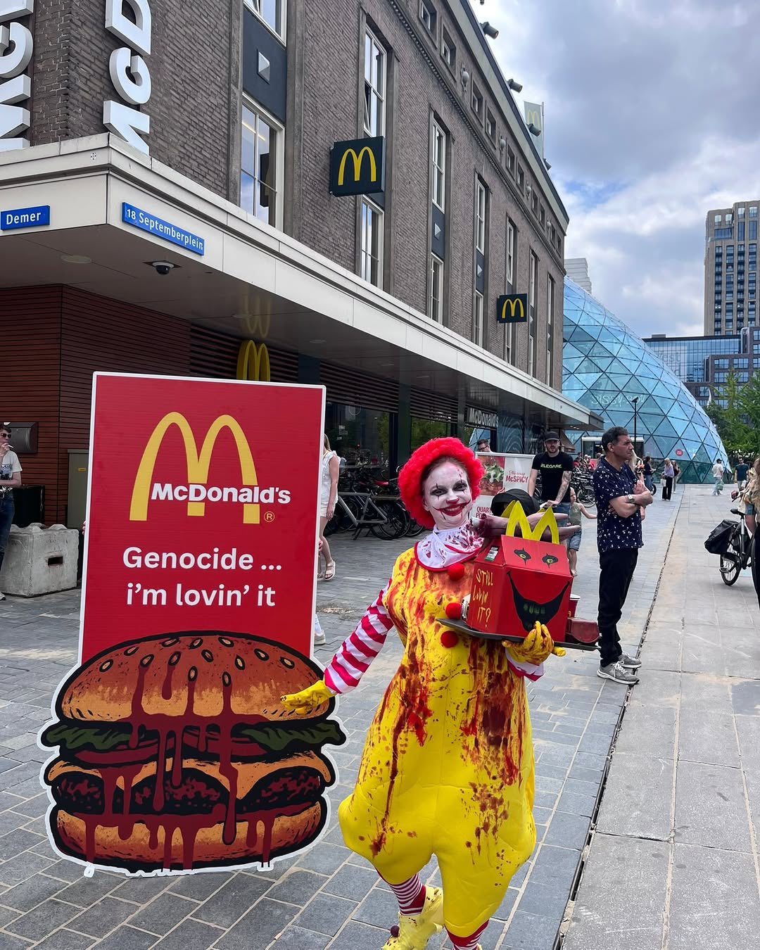 Pro-Palestine protesters march in Eindhoven against Gaza conflict