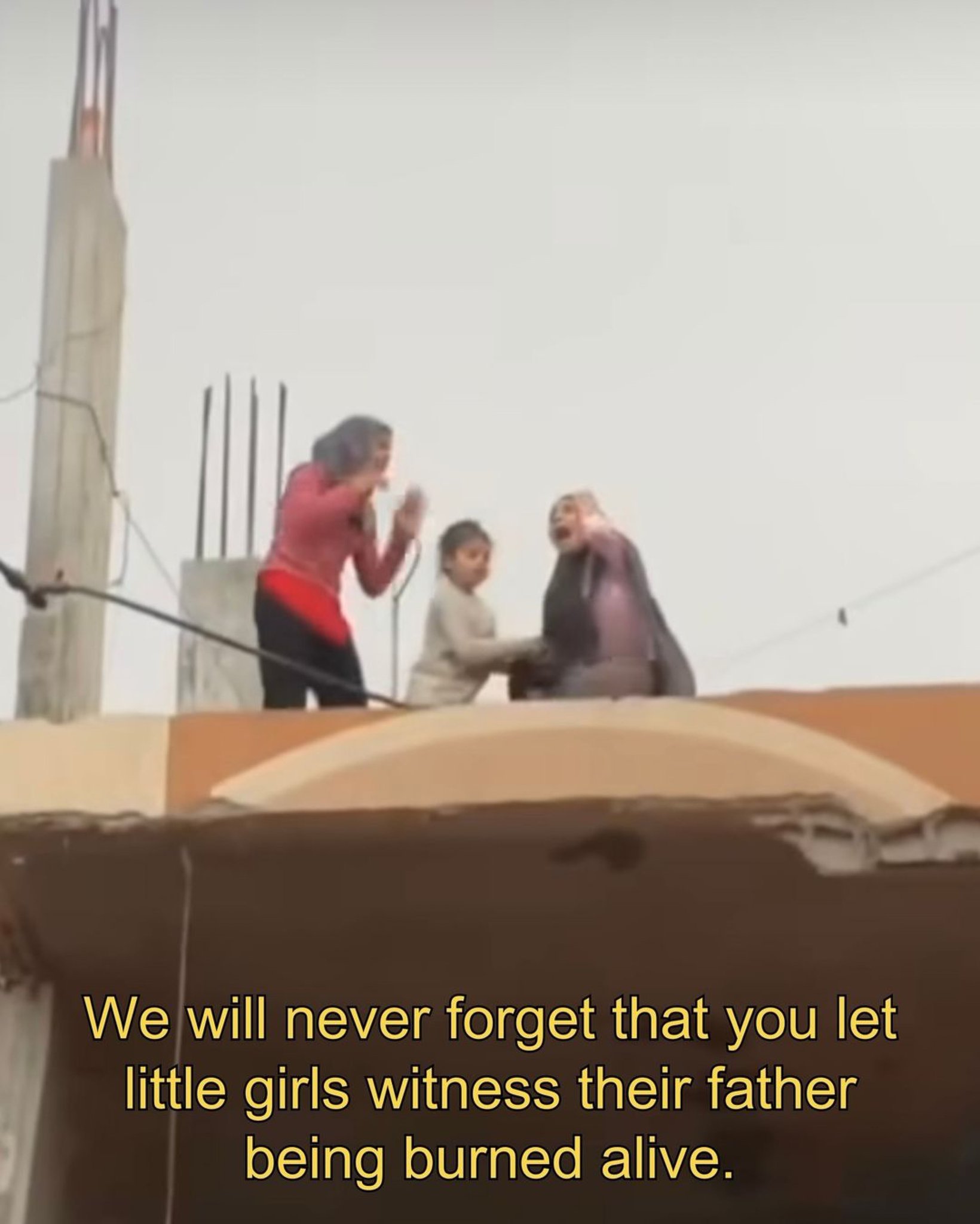 Children Witness Father Burned Alive in Airstrike