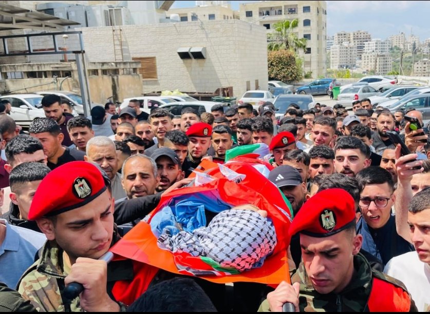 West Bank funeral Yazan Ishtayyeh killed IOF Nablus raid