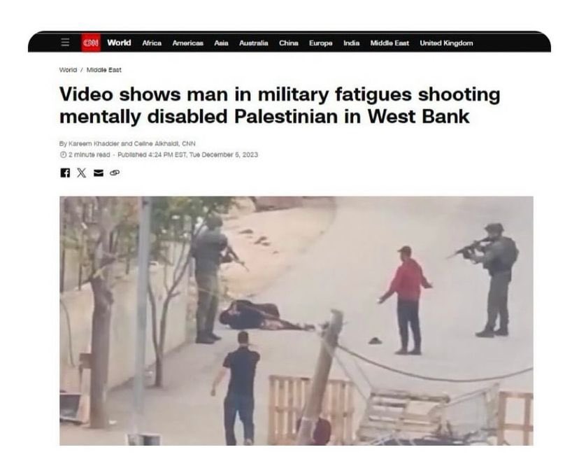Report: CNN labels soldier after shooting of unarmed Palestinian