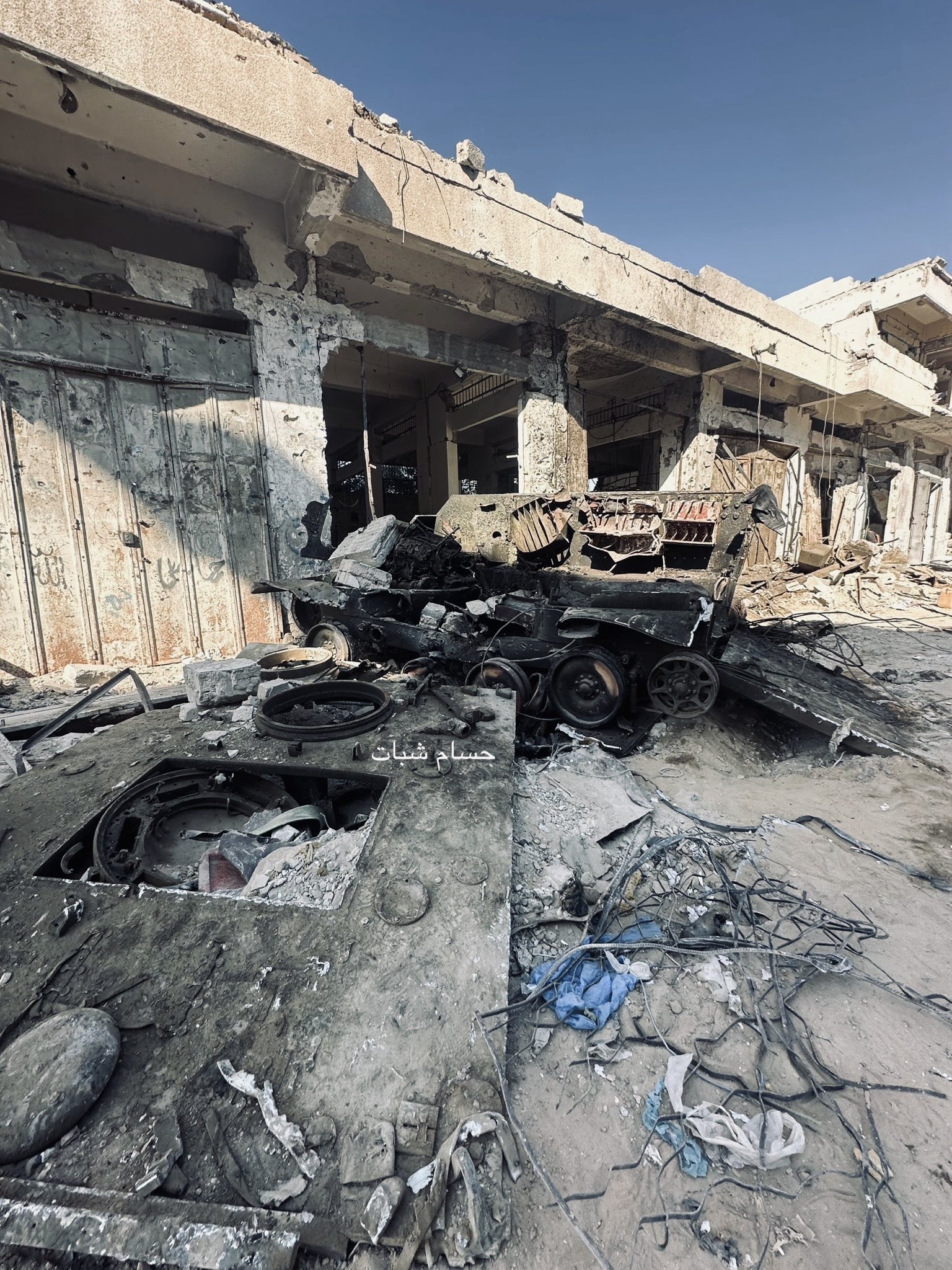 Destruction of occupation vehicles at Al-Shati entrance
