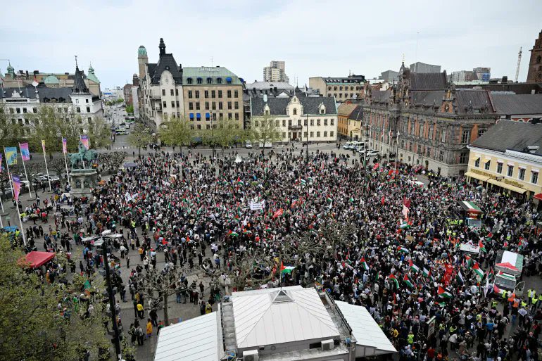 Massive Pro-Palestine Protests Against Israel at Eurovision in Malmö