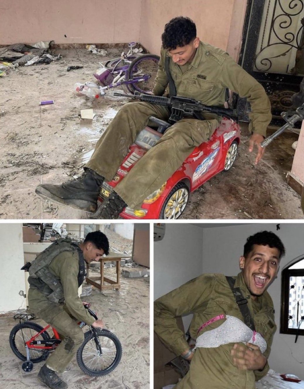 IOF soldiers photograph themselves with Palestinian children’s items