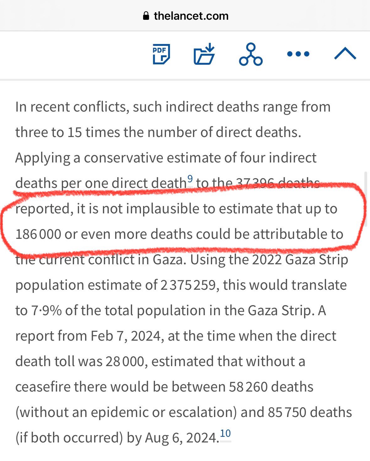 Gaza death toll could exceed 186,000 in 270 days