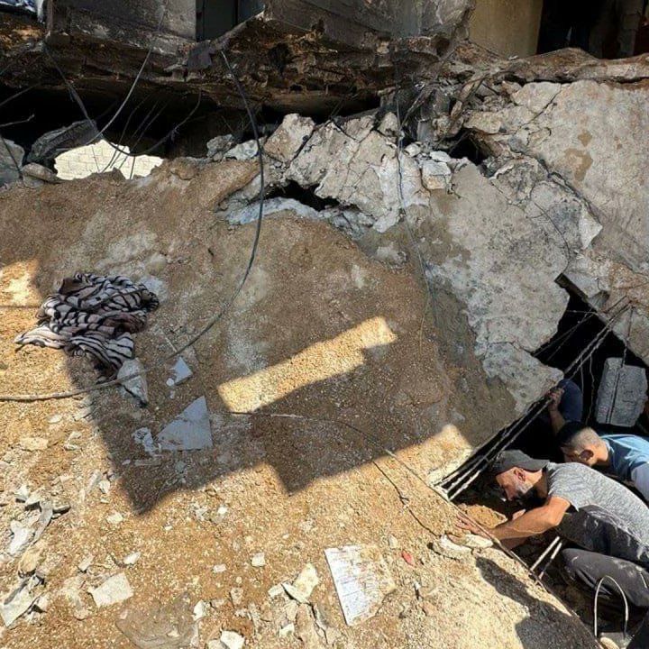 Devastating destruction in bombed home at Nour Shams refugee camp