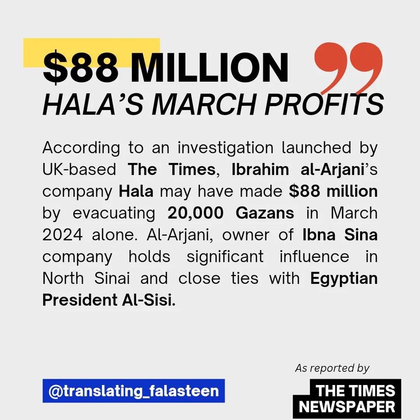 UK Times Investigation: Gaza Evacuation Business Profits Exposed