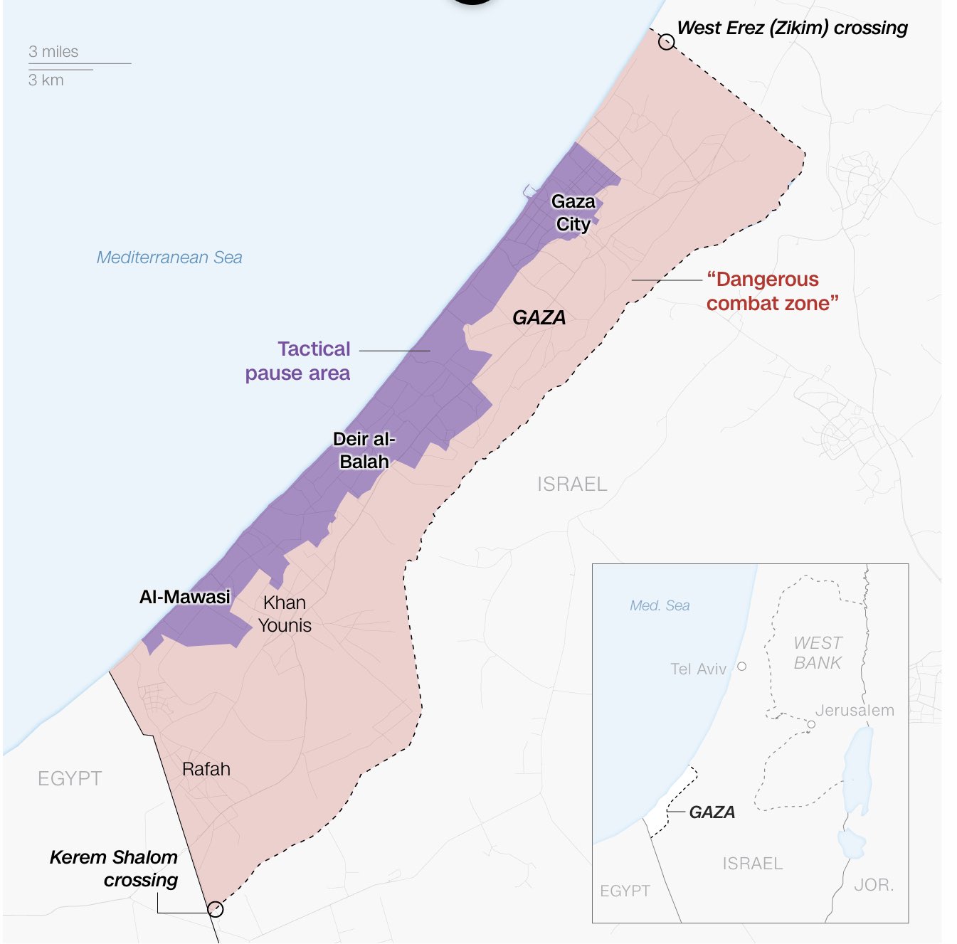 Gaza Strip: Israeli Forces and Civilian Concentration