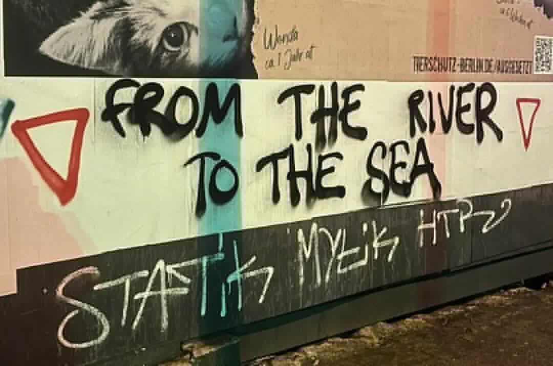 Palestine protest slogan demonstrated in Berlin Germany