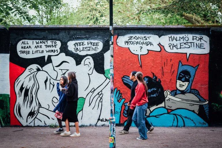 Pro-Palestine Protests Fill Malmö Streets During Eurovision Week