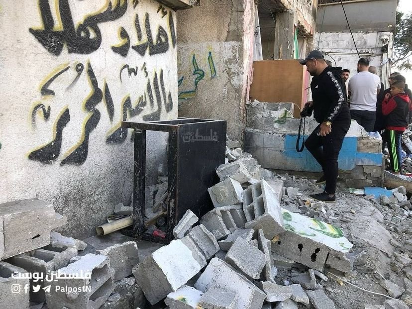 Israeli forces damage in Nour Shams refugee camp