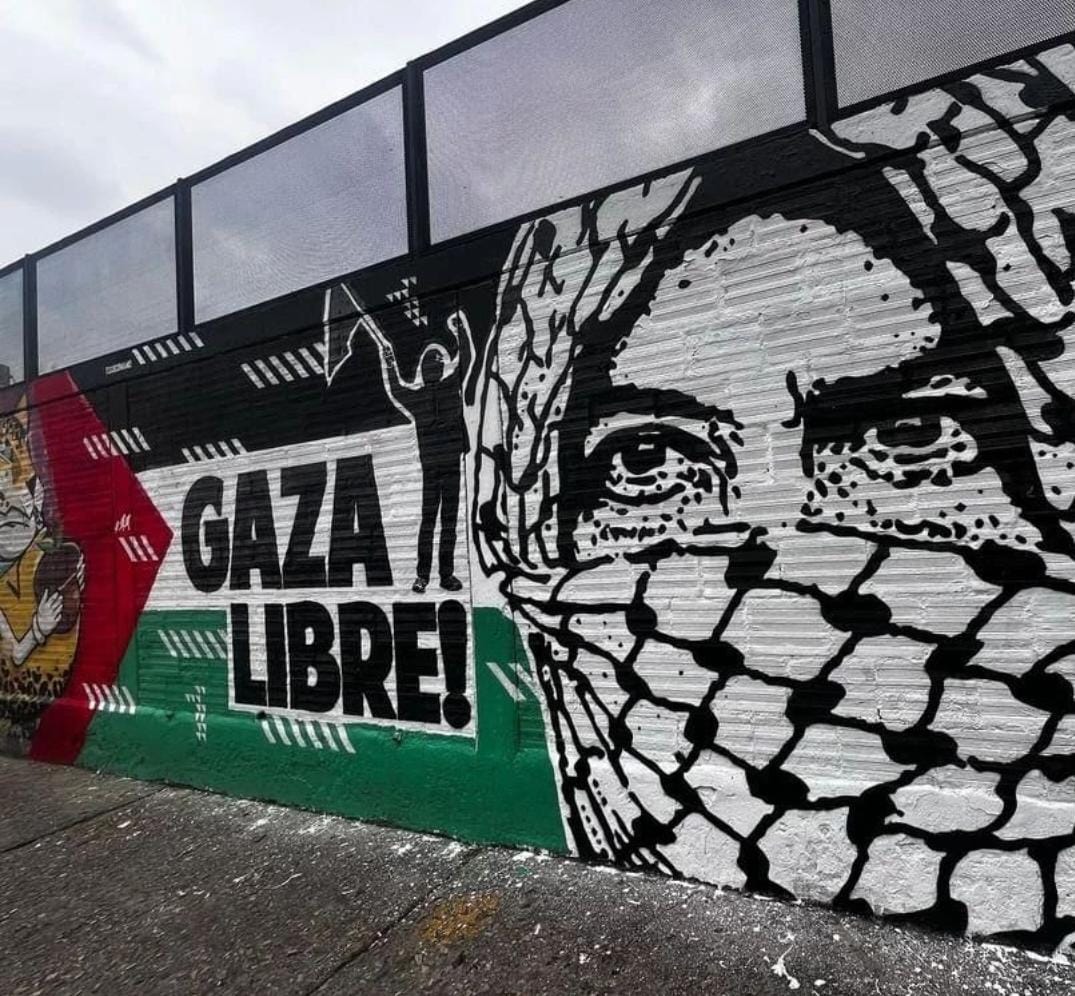 Pro-Palestine Street Art Appears in Bogotá Colombia