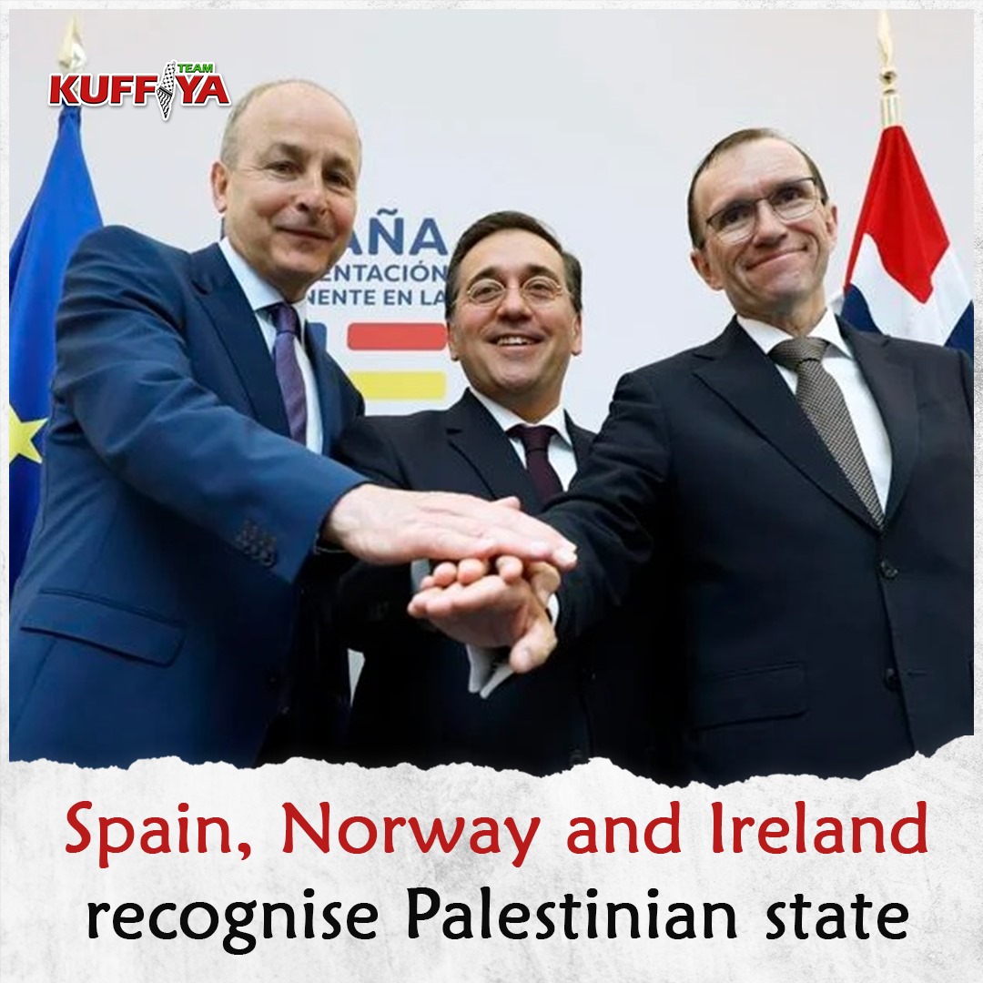 Ireland, Norway, Spain recognize Palestine as independent state