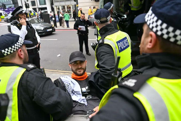 Youth Demands Group Gaza protest at Jubilee Gardens London