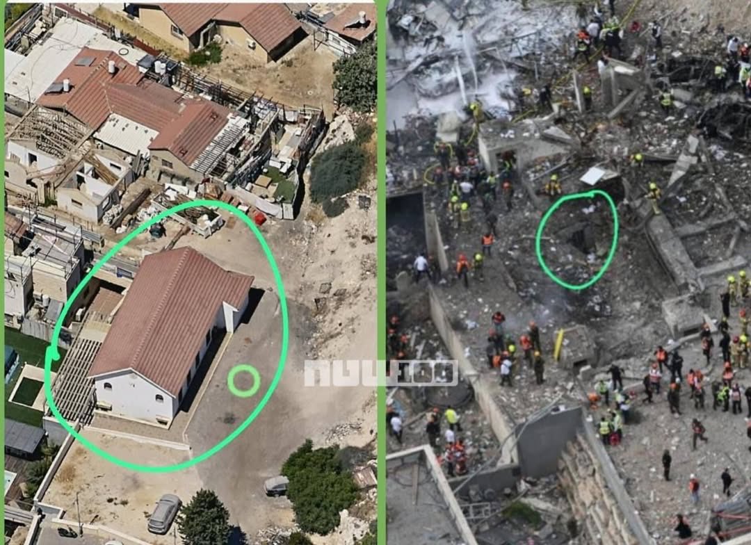 Building damage from Iranian strike in Beit Shemesh