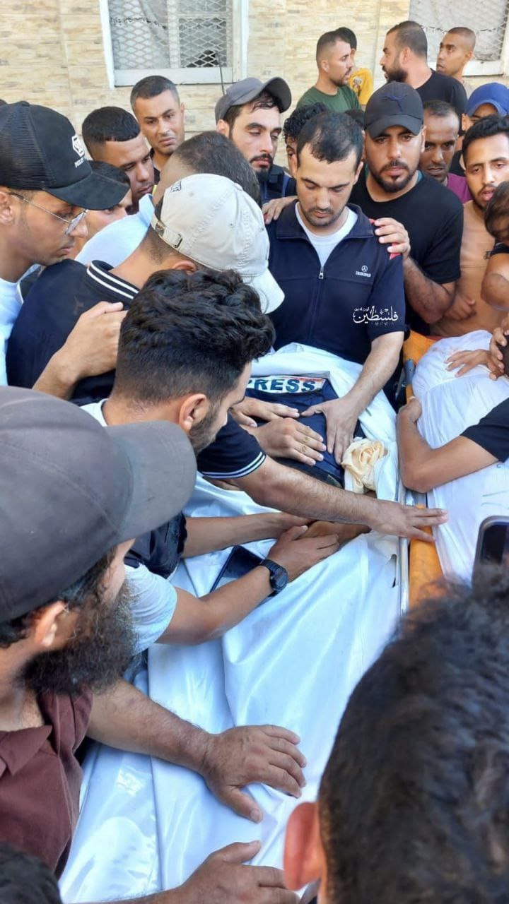 Funeral procession of journalist Ismail Al-Ghoul killed in Israeli airstrike