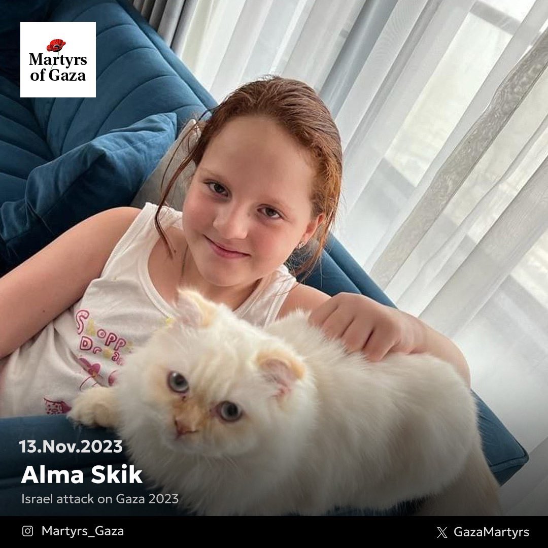 12-year-old Alma from Gaza appeals for protection from bombing
