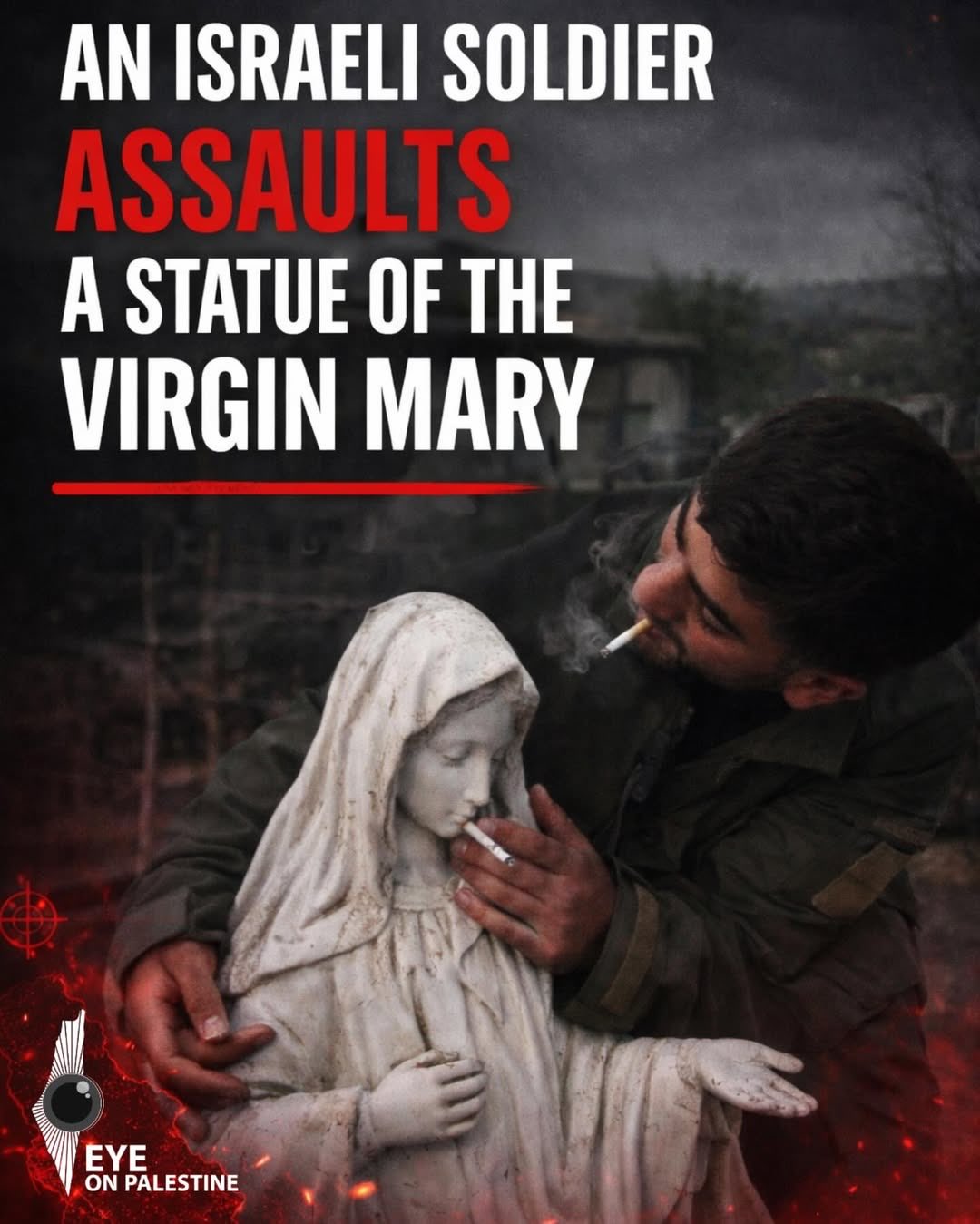 Israeli Soldier Desecrates Virgin Mary Statue in Lebanon