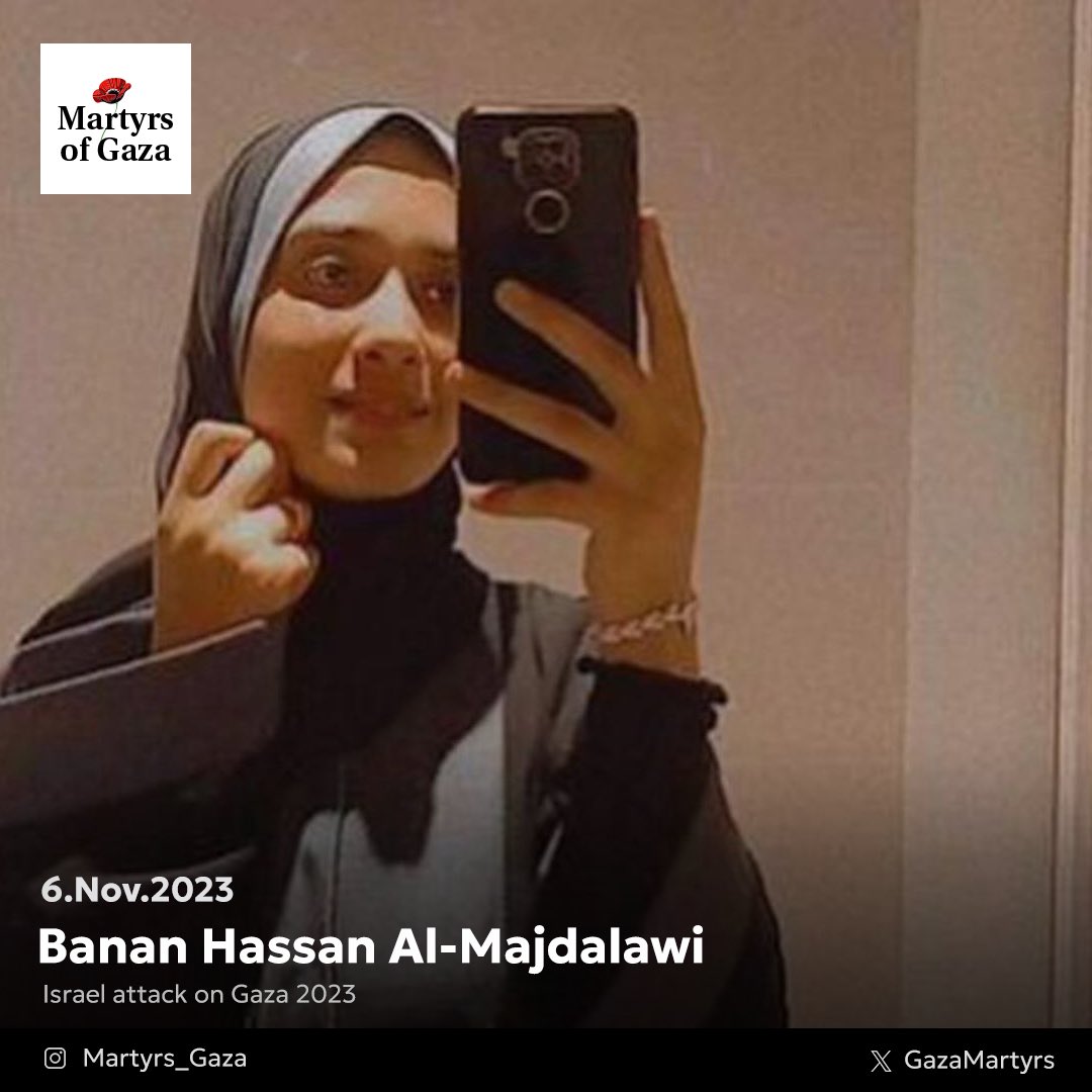 High school student Banan Hassan Al-Majdalawi remembered as martyr