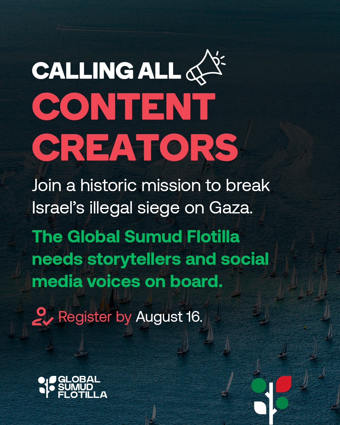 Global Sumud Flotilla seeks content creators for justice advocacy