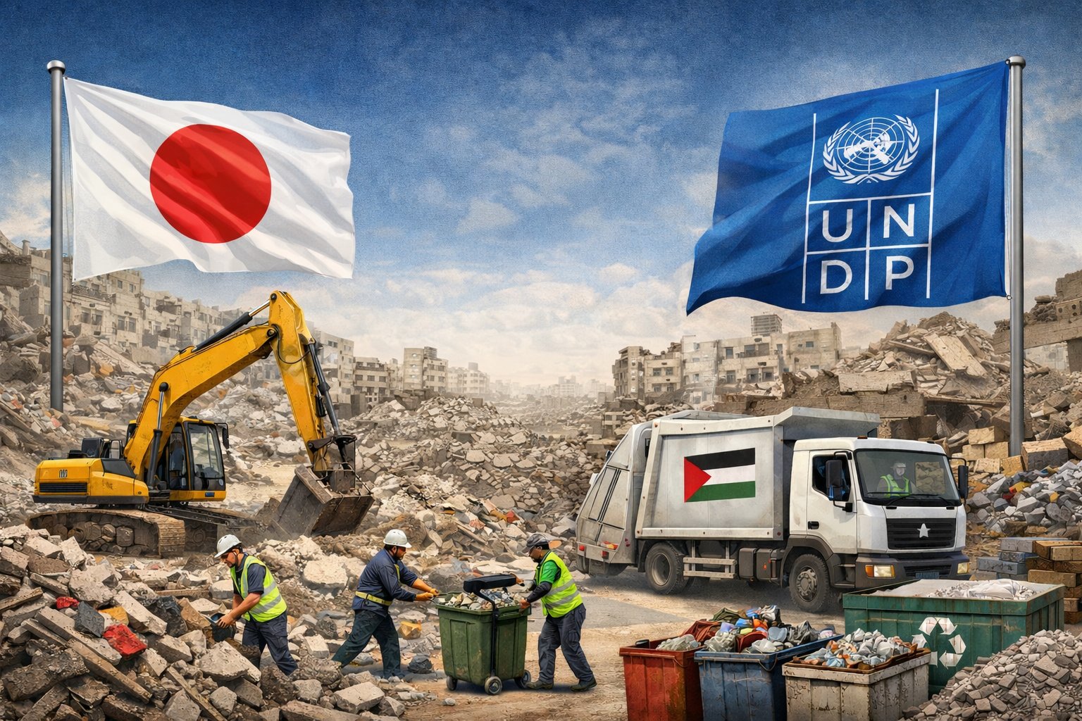 Japan and UN provide $9.1 million for Gaza waste management