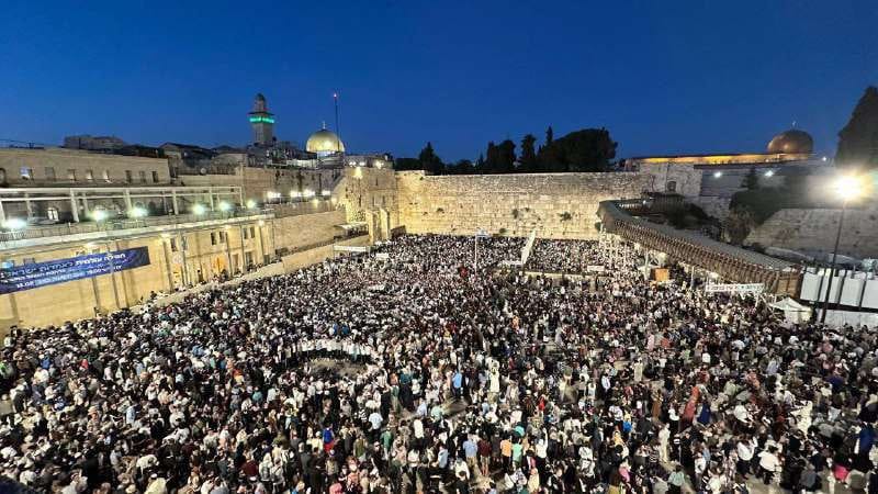 Israeli settlers perform prayers at Al-Aqsa Mosque wall
