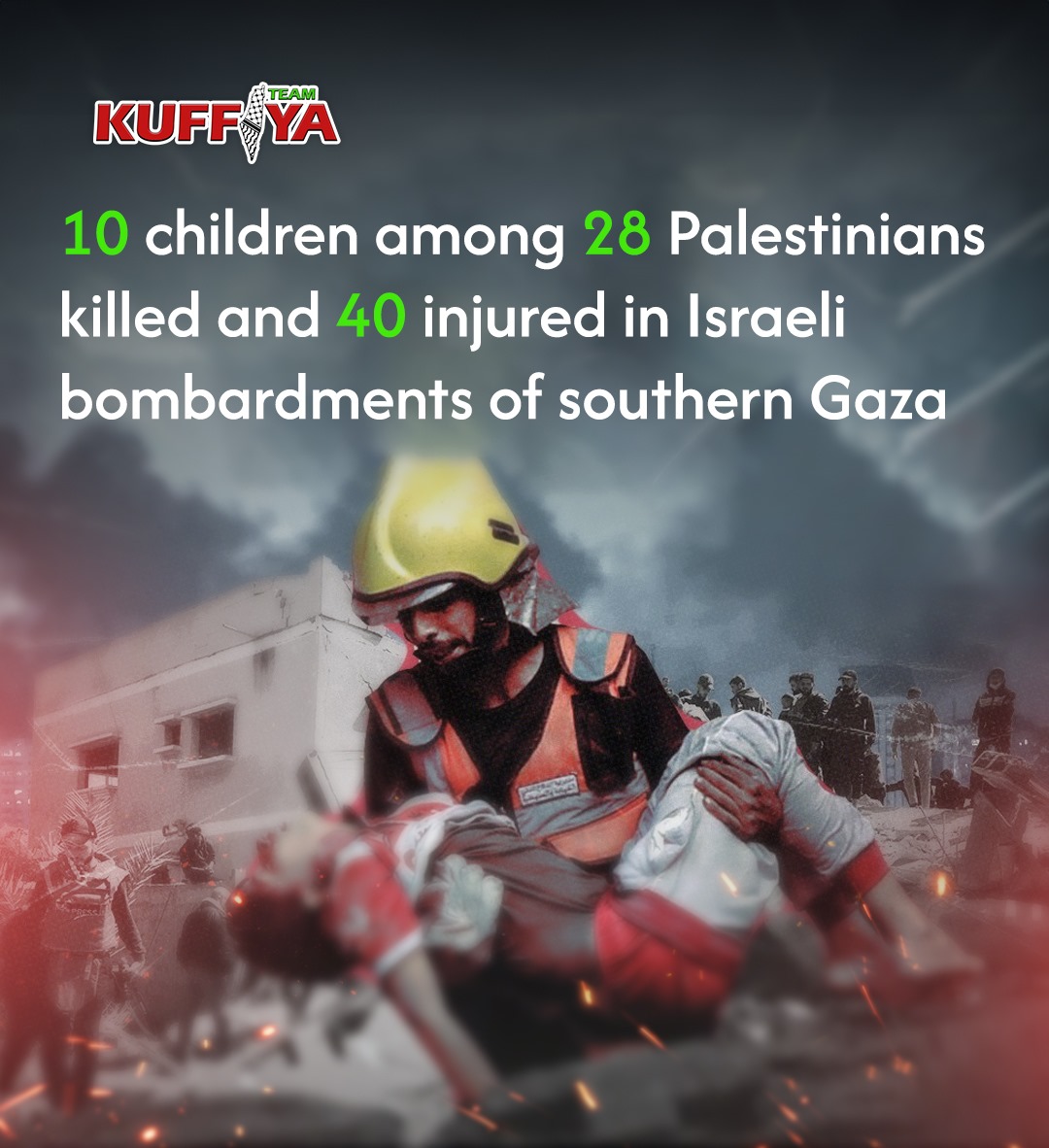 Israeli bombardments kill 28 Palestinians including 10 children in Khan Younis