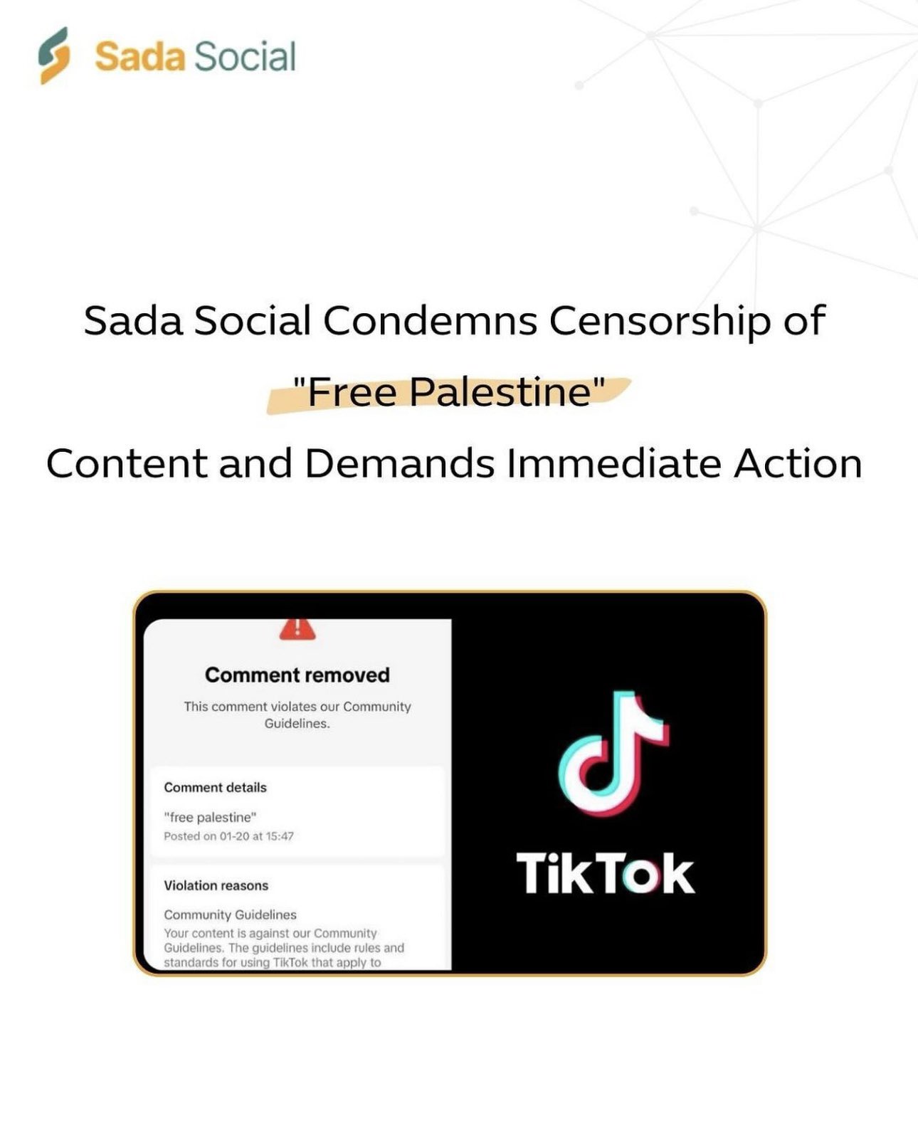 TikTok Condemned for Removing Free Palestine Content