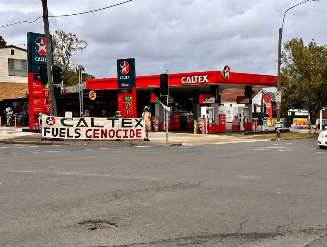 Australian activists protest Caltex over Gaza conflict