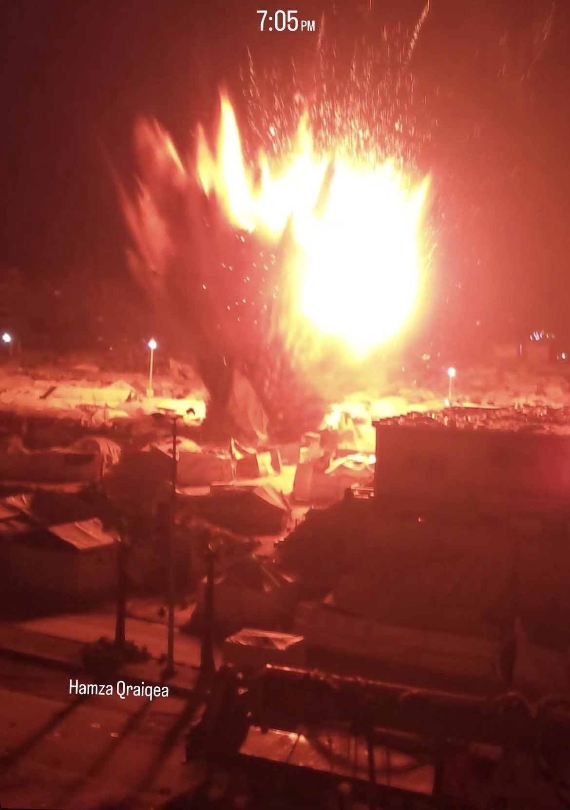 Israeli strikes trigger fires at Ansar 5 displacement camp Gaza