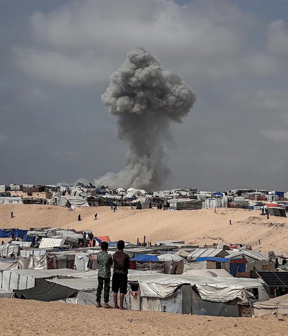 Israeli airstrike on Rafah safe area in Gaza