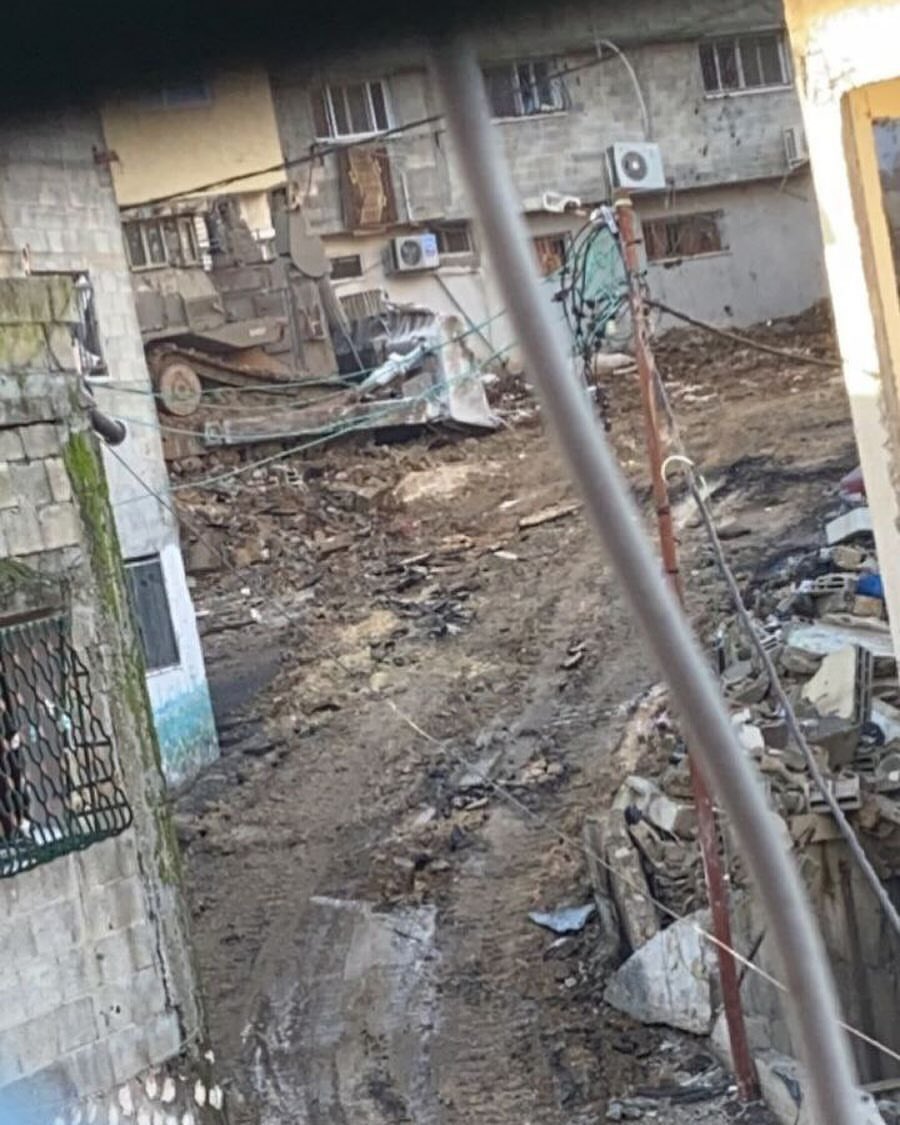 Israeli Military Bulldozer Damage at Nour Shams Refugee Camp