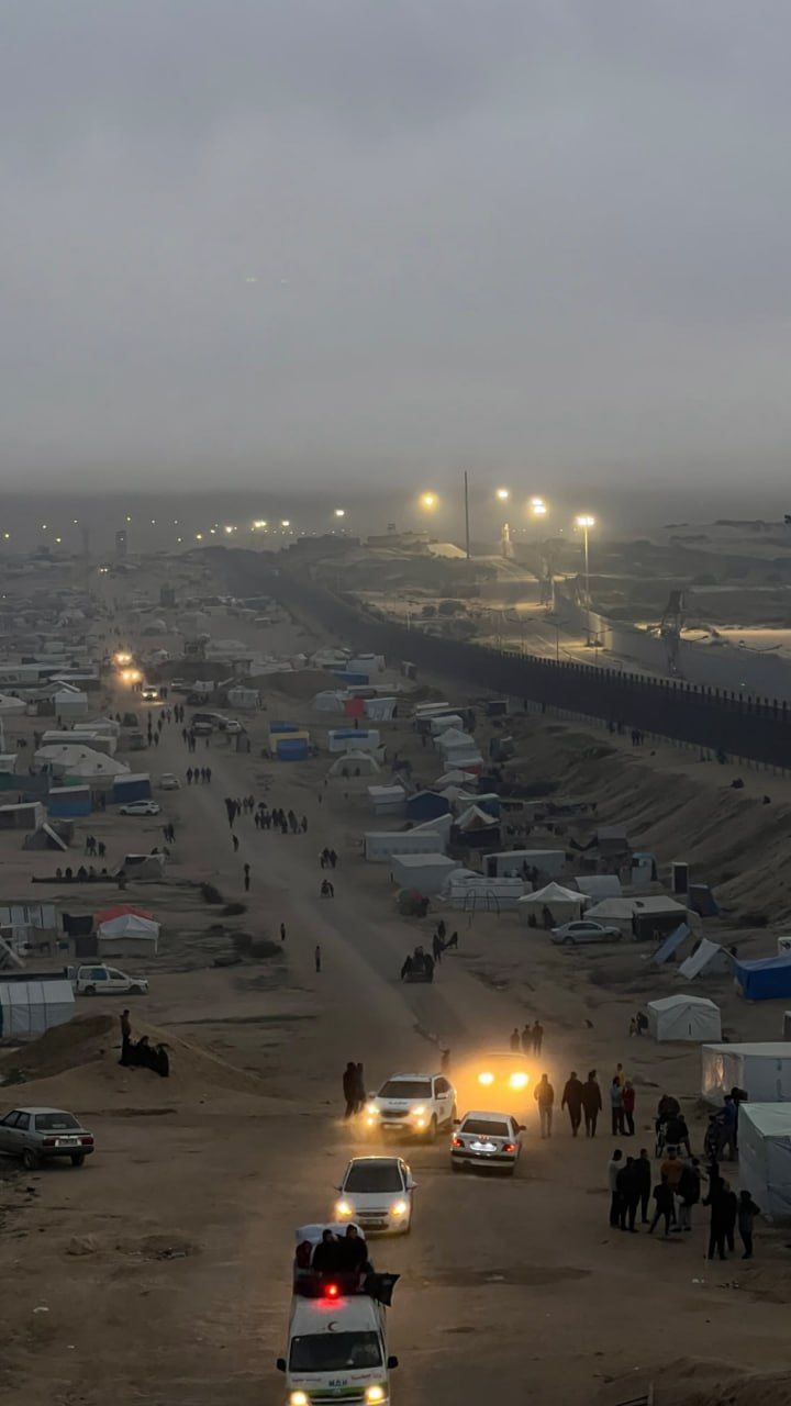 Dawn breaks over displacement camps at Rafah border