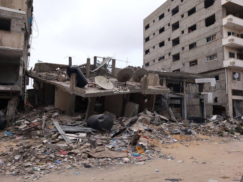 Destruction on Al Wehda Street Gaza City